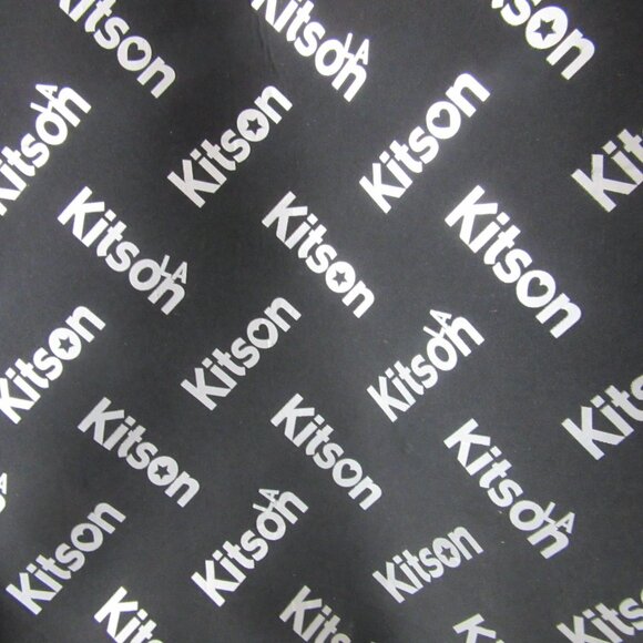 Kitson L.A. Neoprene Tote Bag Large Black and Silver Shoulder Handle Blue Lining - Picture 4 of 11